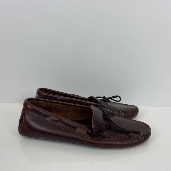 Minnie Tonka Classic Driver Moccasin Slip On Leather Brown Mens 11 - Picture 3 of 7